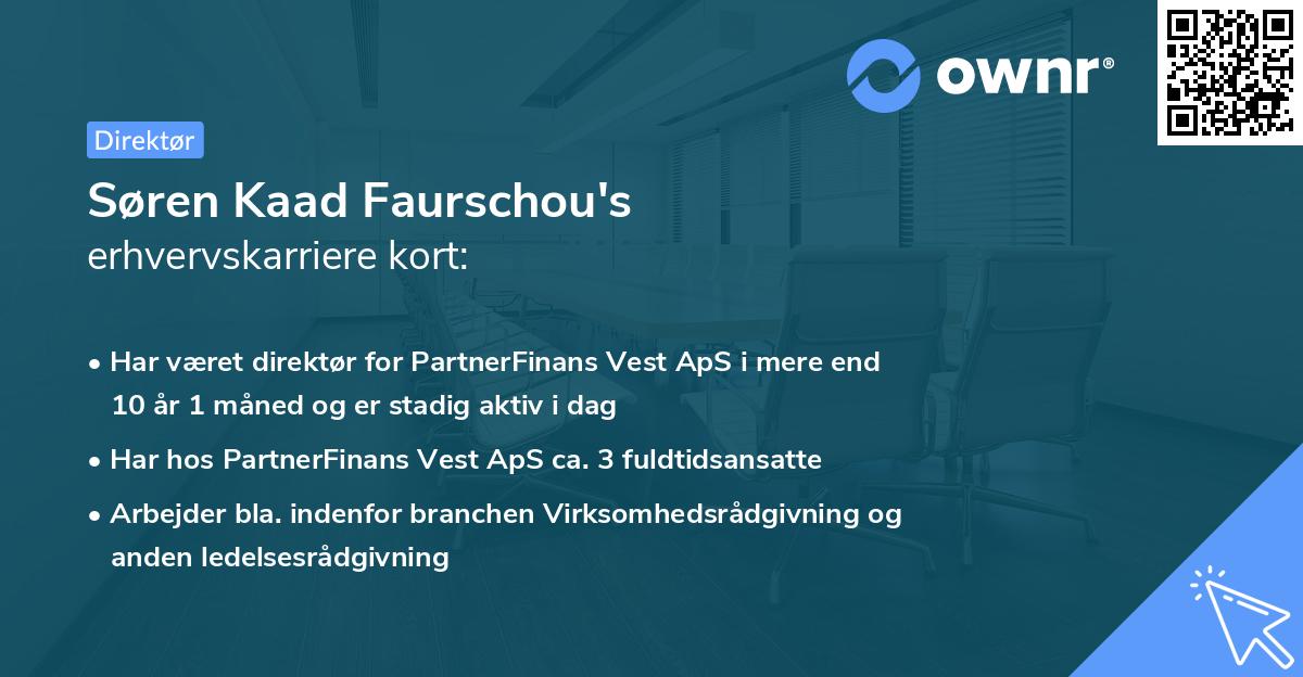 Søren Kaad Faurschou's erhvervskarriere kort