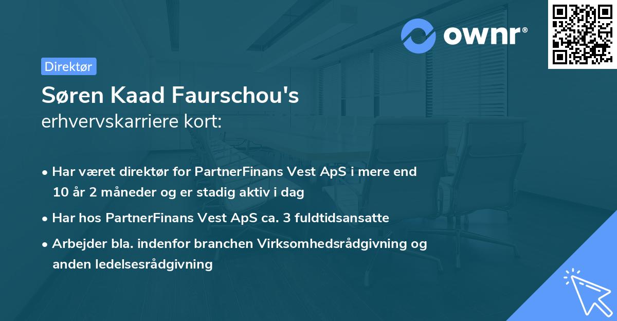 Søren Kaad Faurschou's erhvervskarriere kort