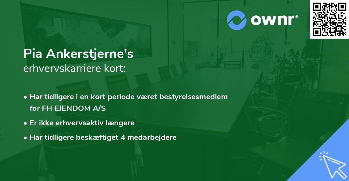 Pia Ankerstjerne's erhvervskarriere kort