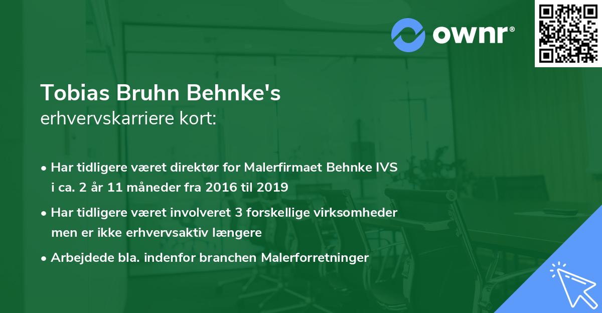 Tobias Bruhn Behnke's erhvervskarriere kort