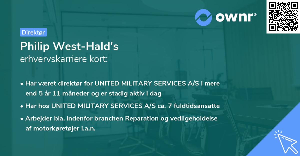 Philip West-Hald's erhvervskarriere kort