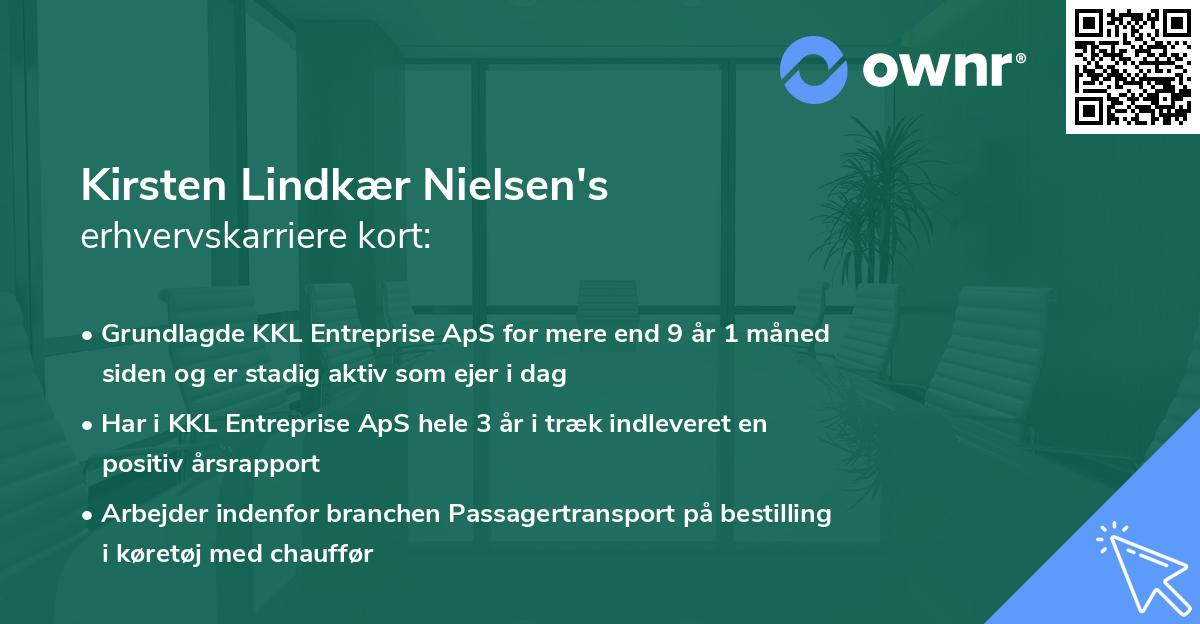 Kirsten Lindkær Nielsen's erhvervskarriere kort