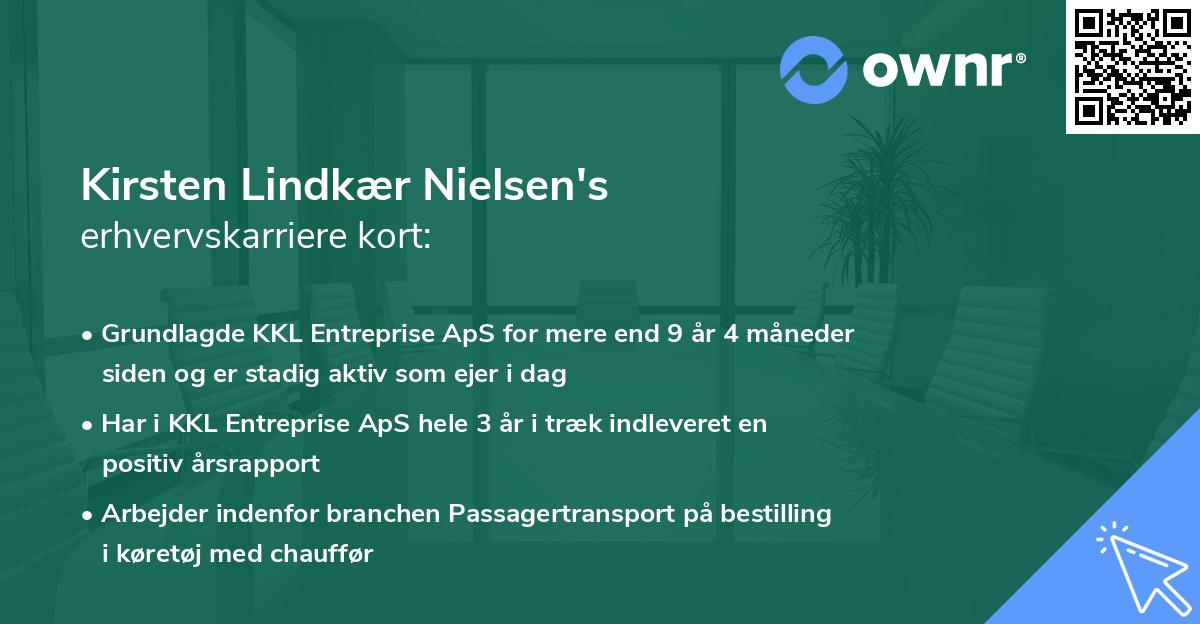 Kirsten Lindkær Nielsen's erhvervskarriere kort