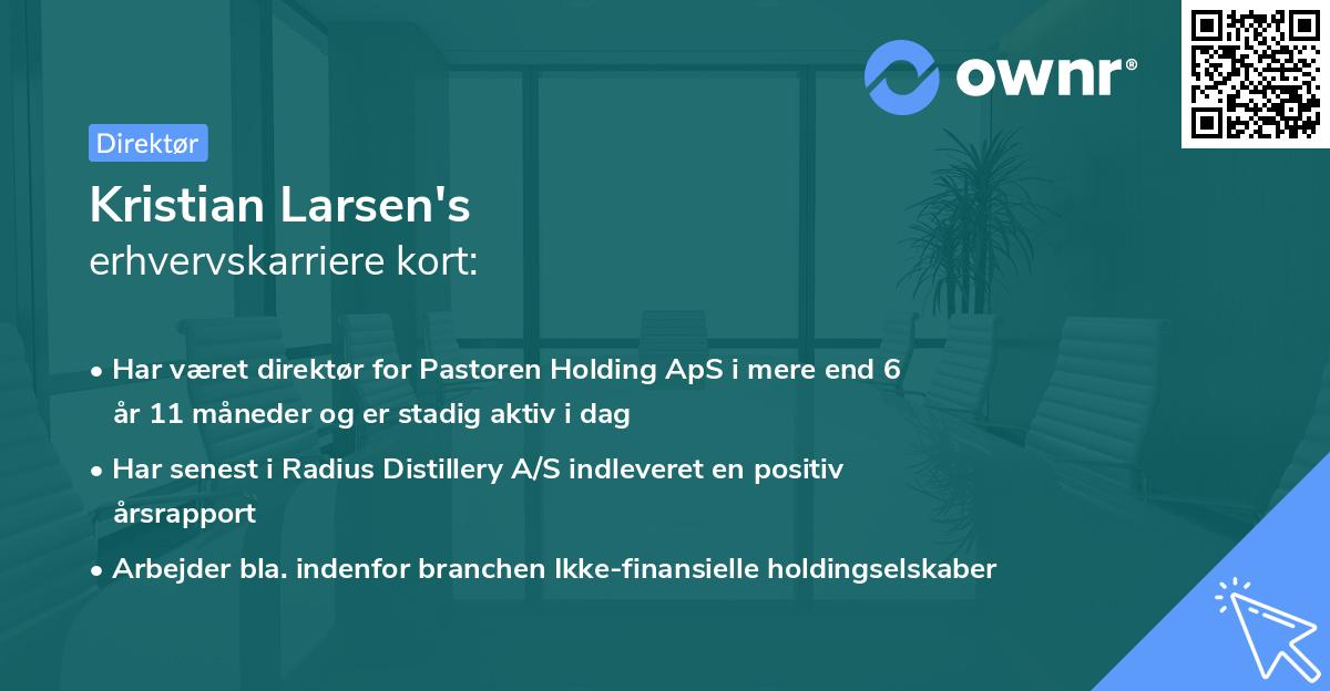 Kristian Larsen's erhvervskarriere kort
