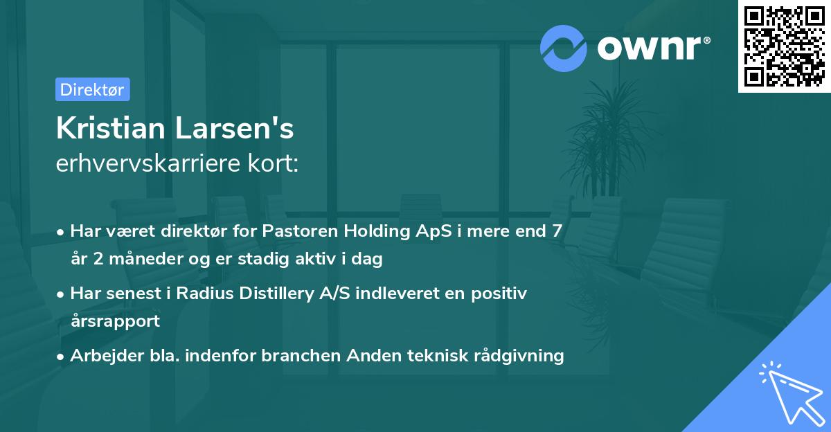 Kristian Larsen's erhvervskarriere kort