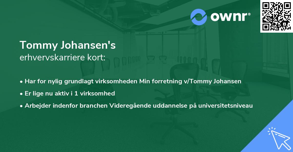 Tommy Johansen's erhvervskarriere kort