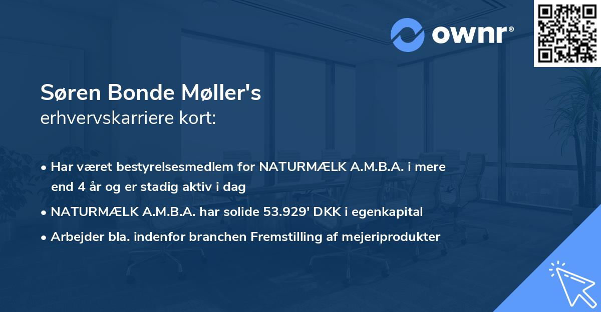 Søren Bonde Møller's erhvervskarriere kort
