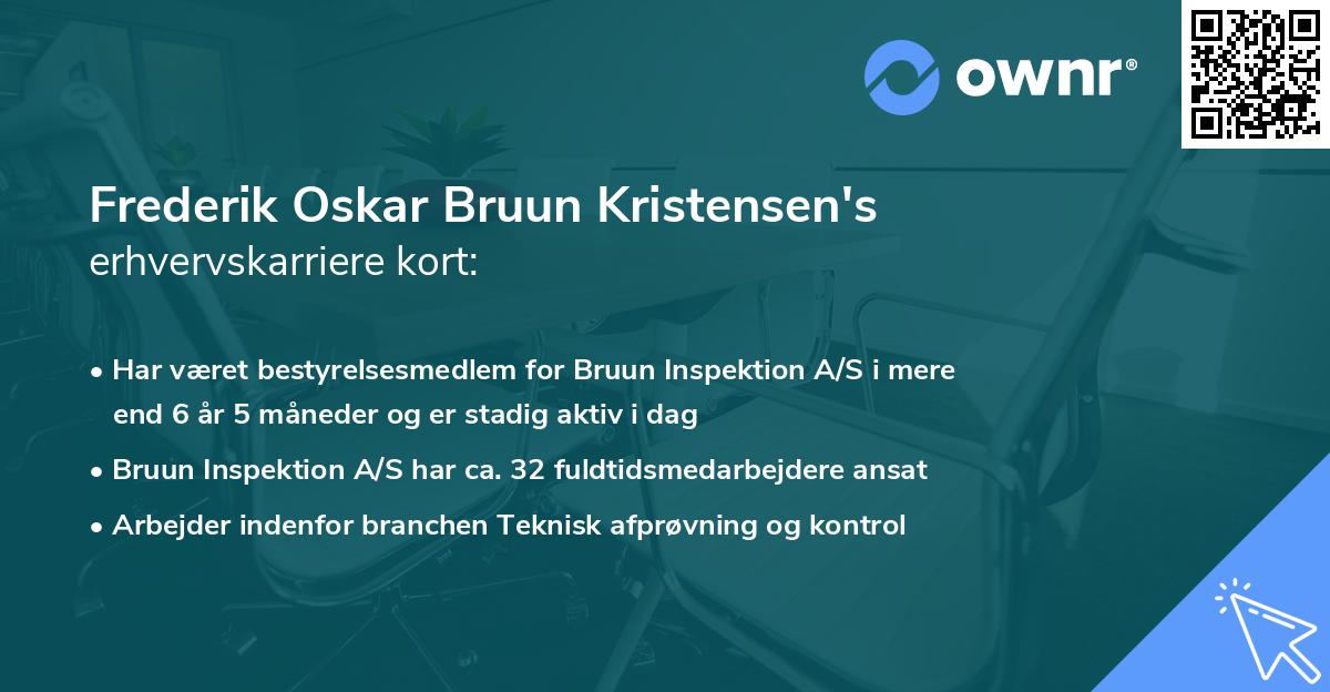Frederik Oskar Bruun Kristensen's erhvervskarriere kort