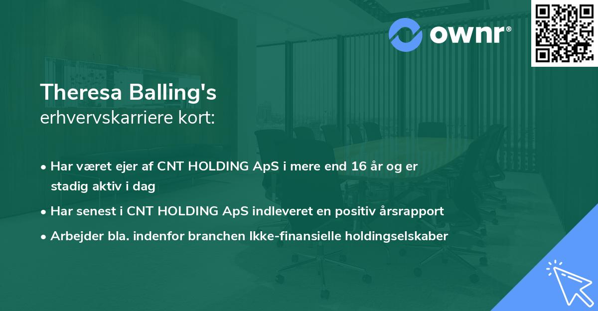 Theresa Balling's erhvervskarriere kort