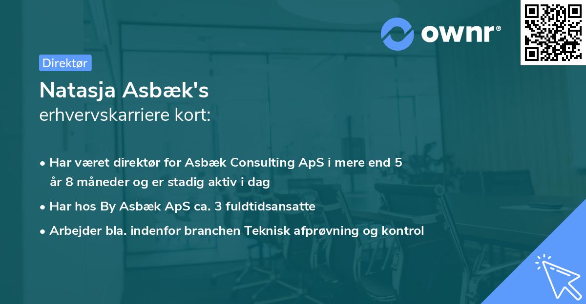 Natasja Asbæk's erhvervskarriere kort