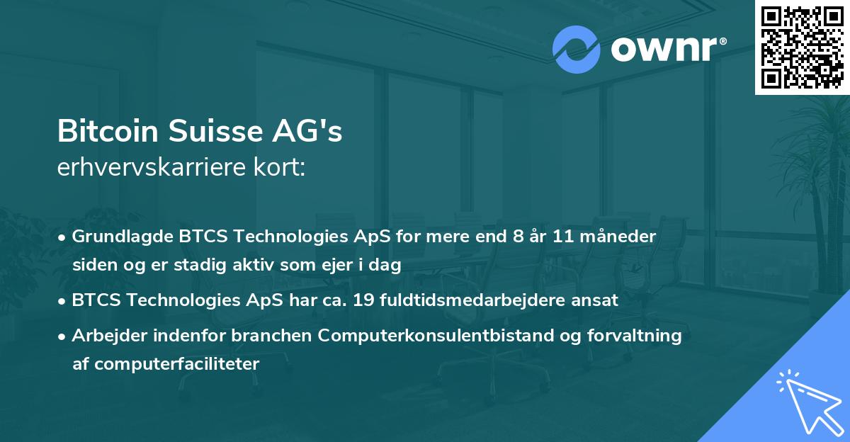 Bitcoin Suisse AG's erhvervskarriere kort