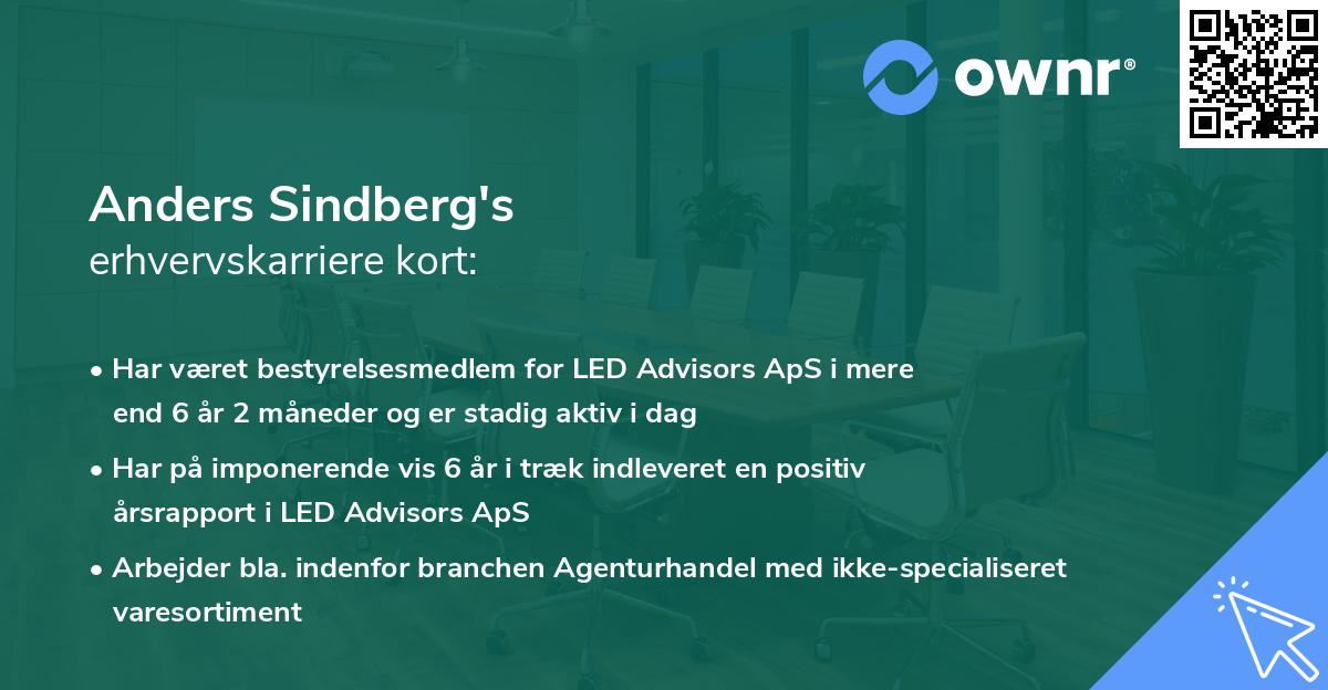 Anders Sindberg's erhvervskarriere kort