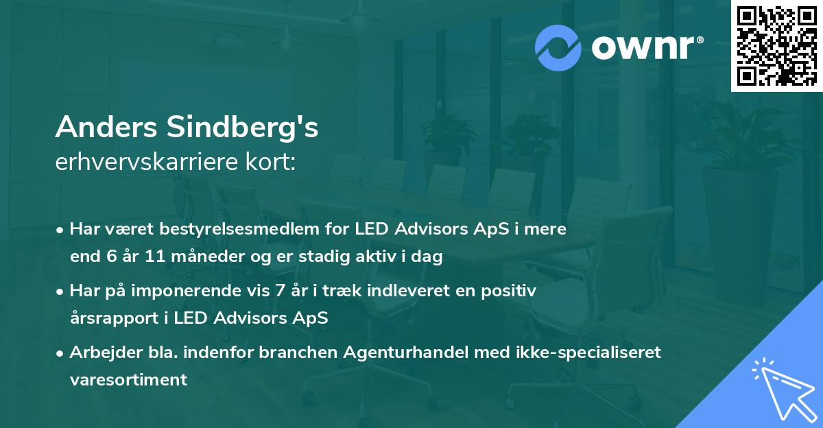 Anders Sindberg's erhvervskarriere kort