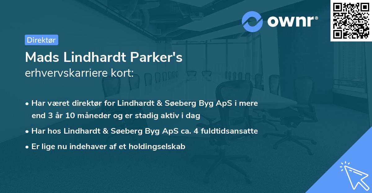 Mads Lindhardt Parker's erhvervskarriere kort