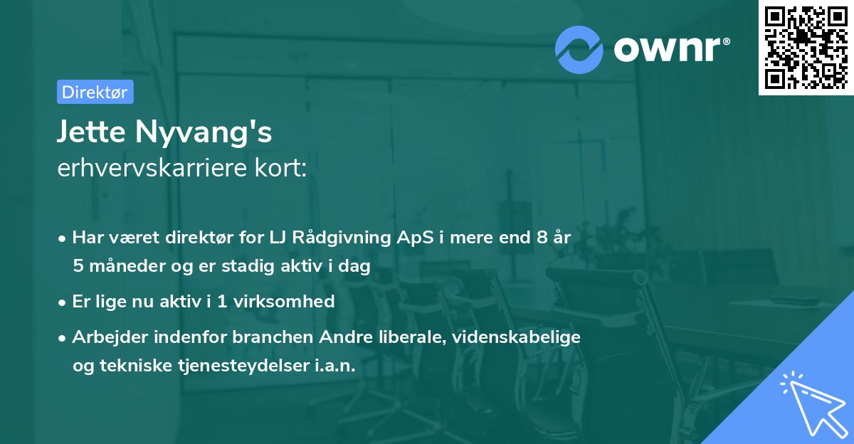 Jette Nyvang's erhvervskarriere kort