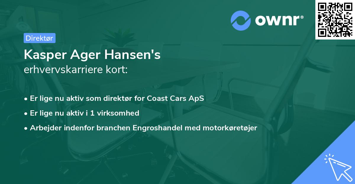 Kasper Ager Hansen's erhvervskarriere kort