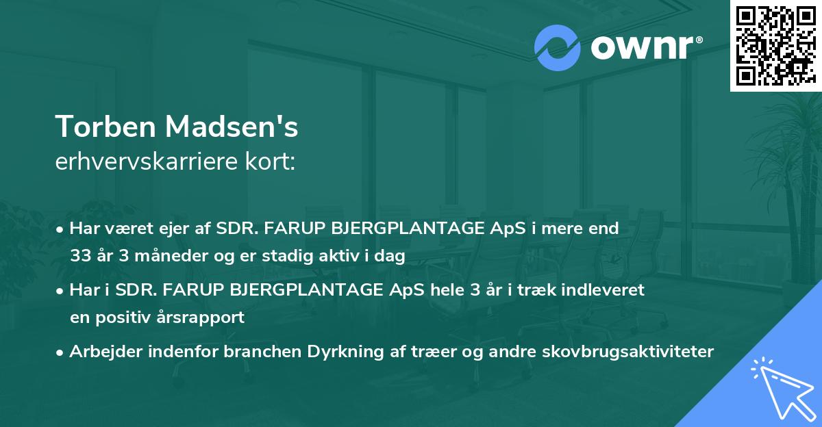 Torben Madsen's erhvervskarriere kort