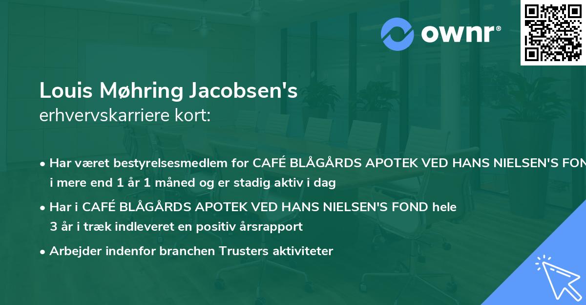 Louis Møhring Jacobsen's erhvervskarriere kort