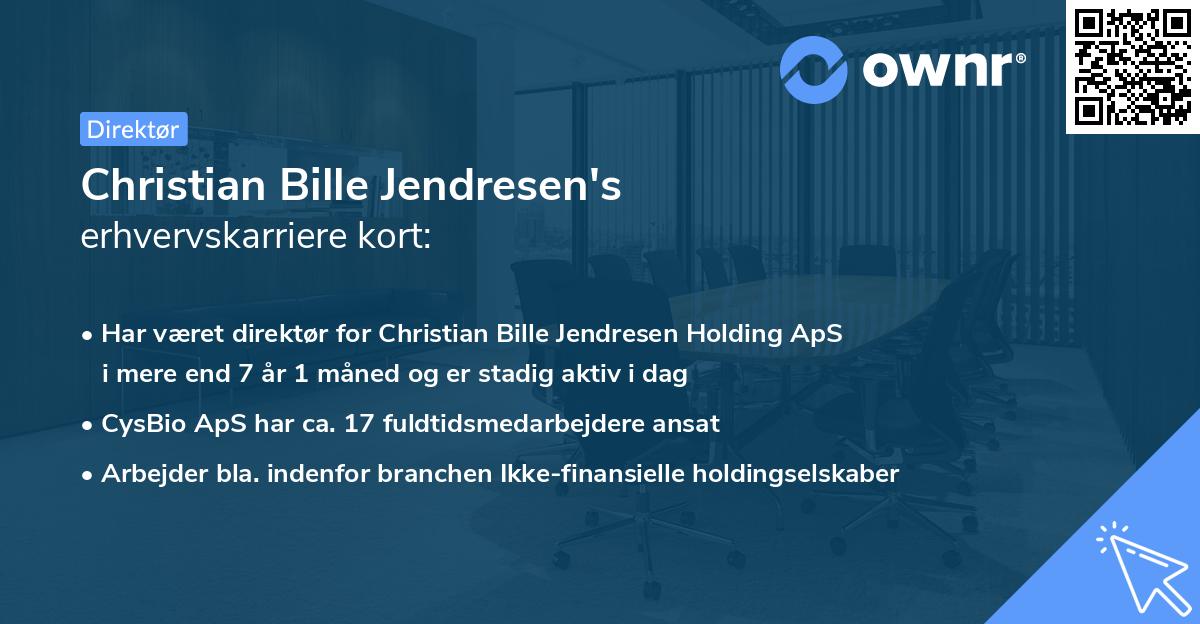 Christian Bille Jendresen's erhvervskarriere kort