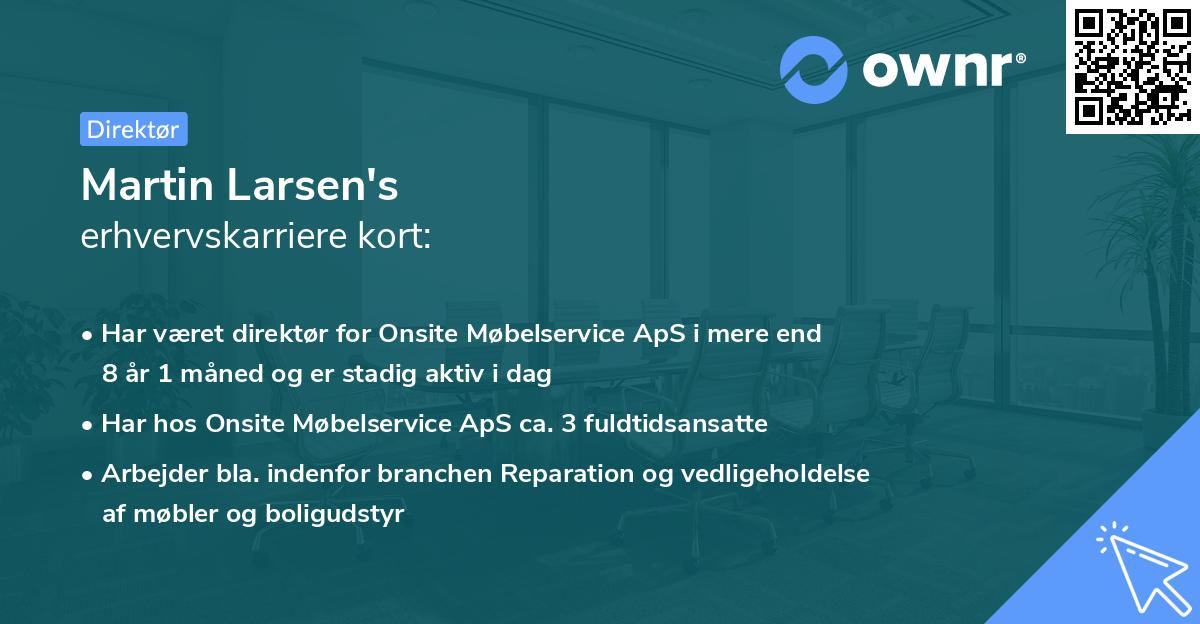 Martin Larsen's erhvervskarriere kort