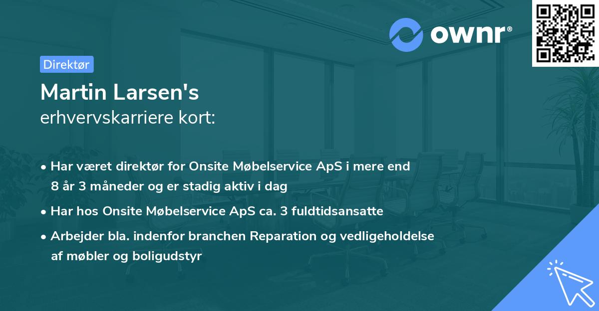 Martin Larsen's erhvervskarriere kort