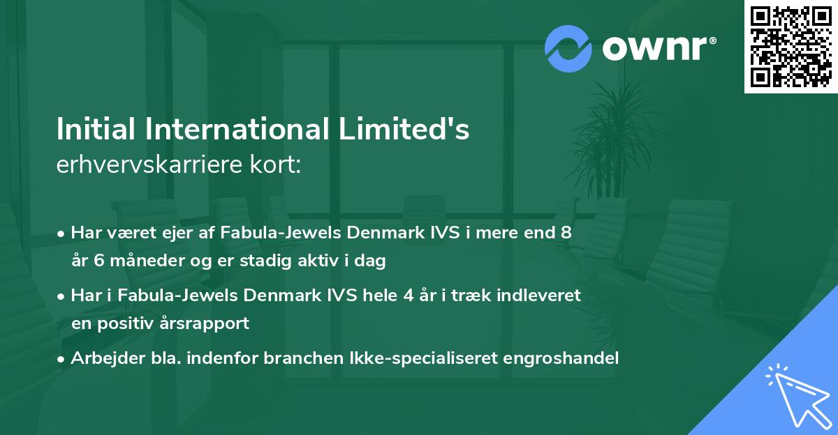 Initial International Limited's erhvervskarriere kort