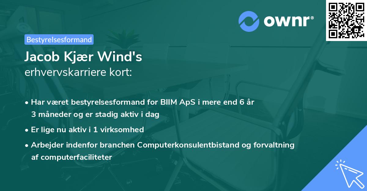 Jacob Kjær Wind's erhvervskarriere kort