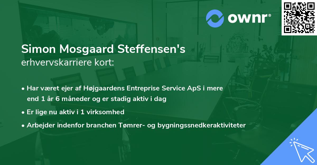 Simon Mosgaard Steffensen's erhvervskarriere kort