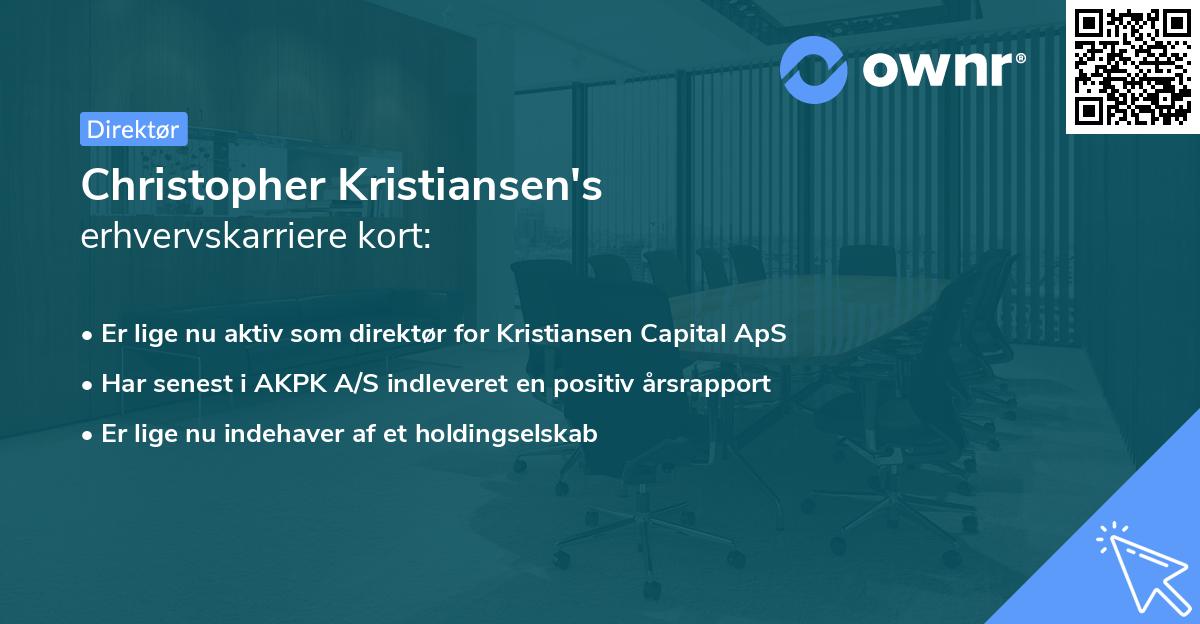 Christopher Kristiansen's erhvervskarriere kort