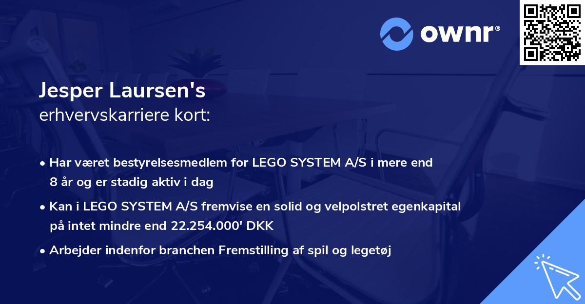 Jesper Laursen's erhvervskarriere kort