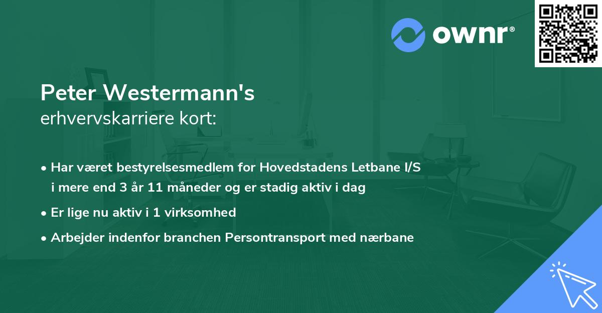 Peter Westermann's erhvervskarriere kort