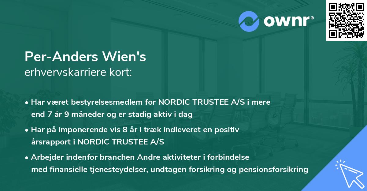 Per-Anders Wien's erhvervskarriere kort