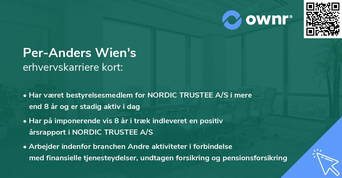 Per-Anders Wien's erhvervskarriere kort