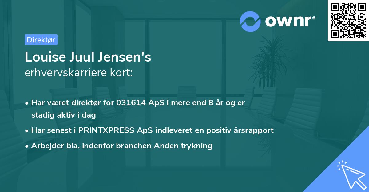 Louise Juul Jensen's erhvervskarriere kort