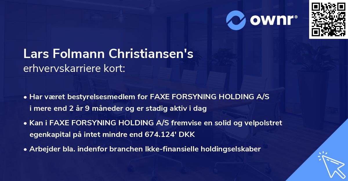 Lars Folmann Christiansen's erhvervskarriere kort