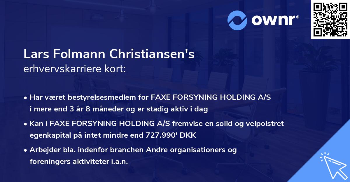 Lars Folmann Christiansen's erhvervskarriere kort