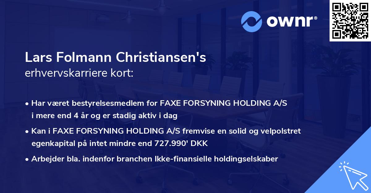 Lars Folmann Christiansen's erhvervskarriere kort