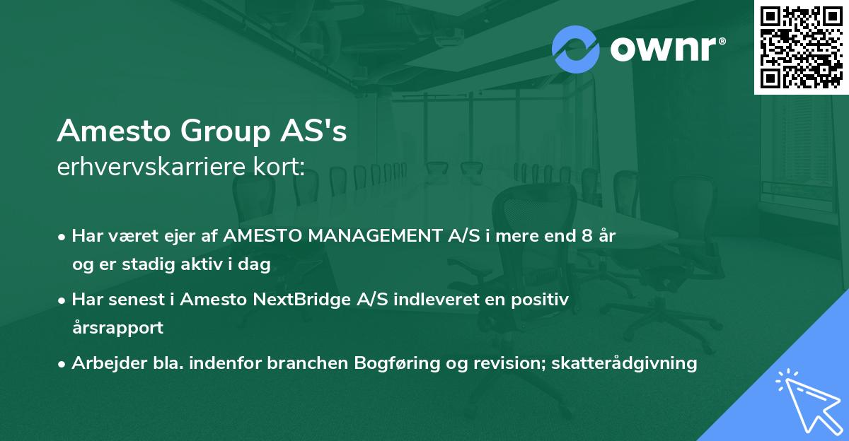 Amesto Group AS's erhvervskarriere kort