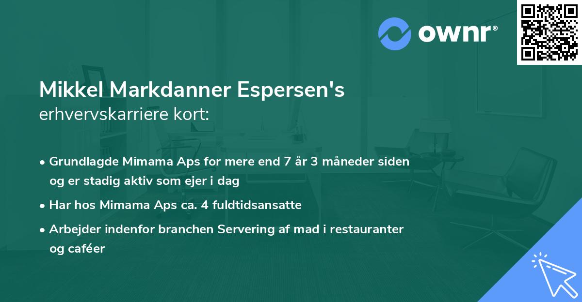 Mikkel Markdanner Espersen's erhvervskarriere kort