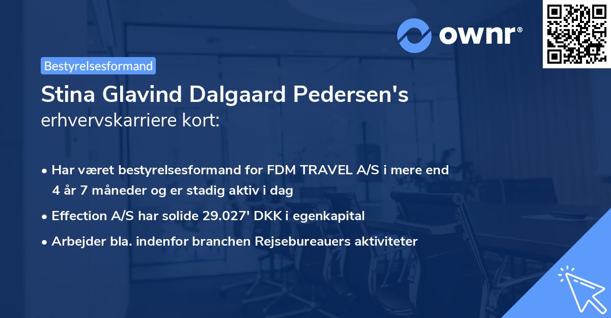 Stina Glavind Dalgaard Pedersen's erhvervskarriere kort