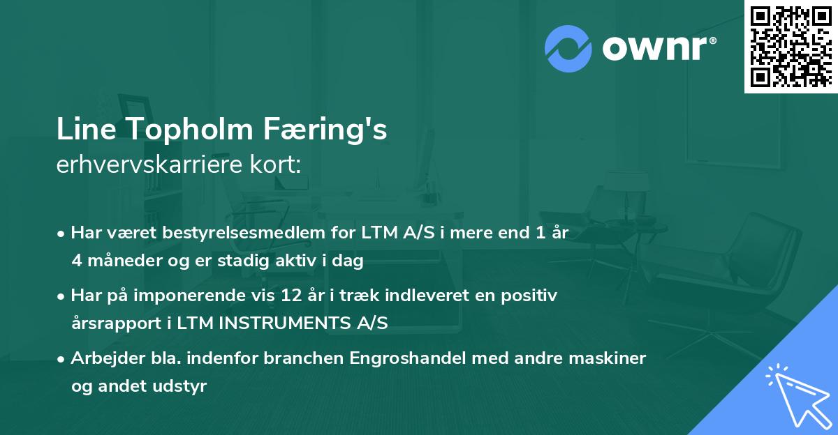 Line Topholm Færing's erhvervskarriere kort