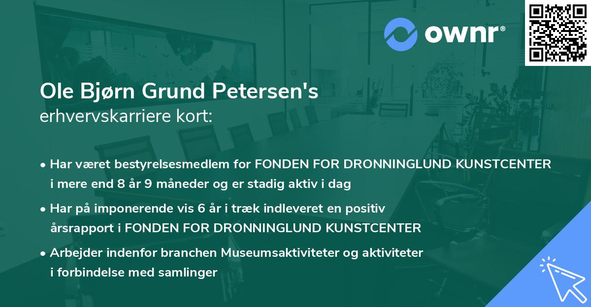 Ole Bjørn Grund Petersen's erhvervskarriere kort
