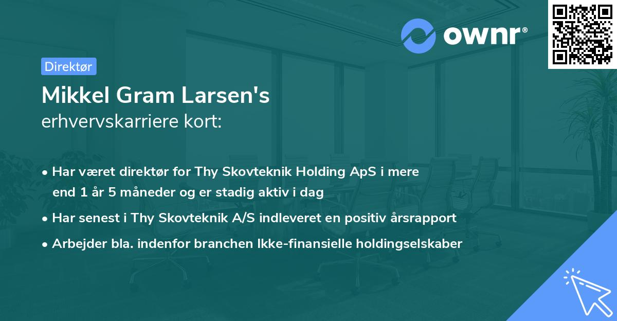 Mikkel Gram Larsen's erhvervskarriere kort