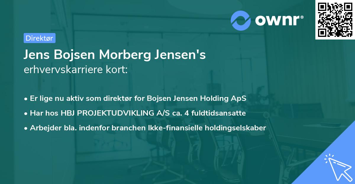 Jens Bojsen Morberg Jensen's erhvervskarriere kort