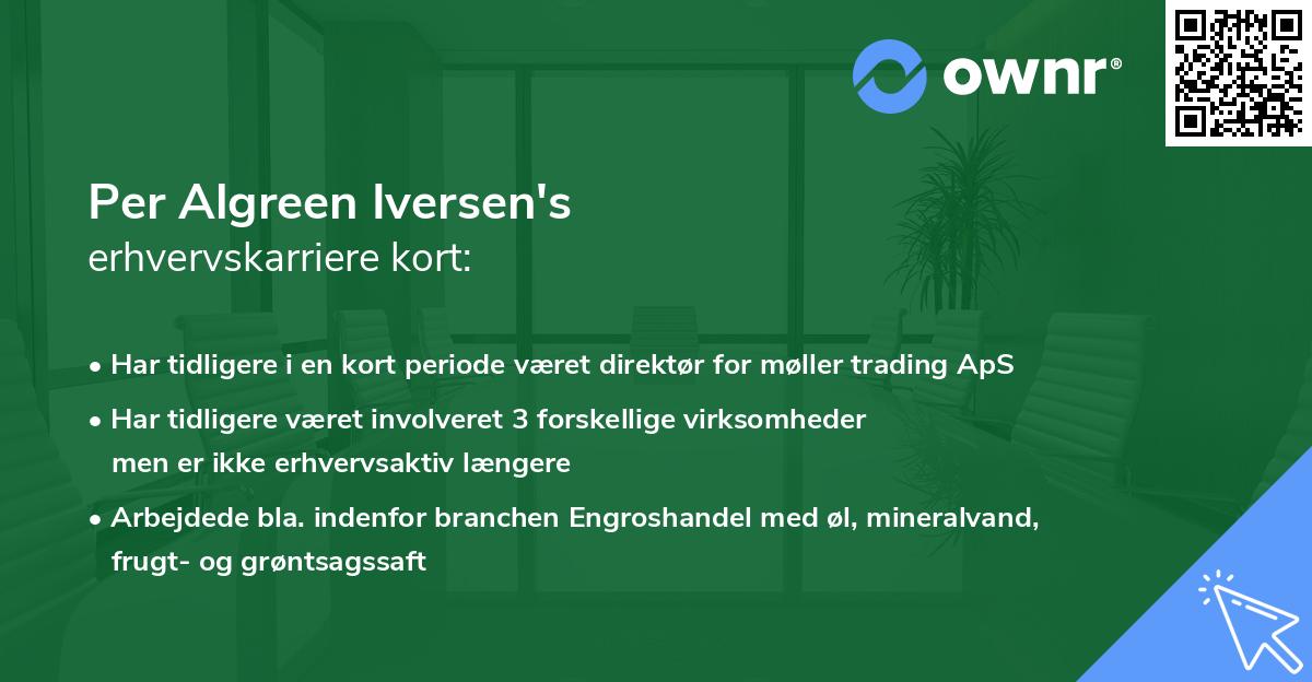 Per Algreen Iversen's erhvervskarriere kort