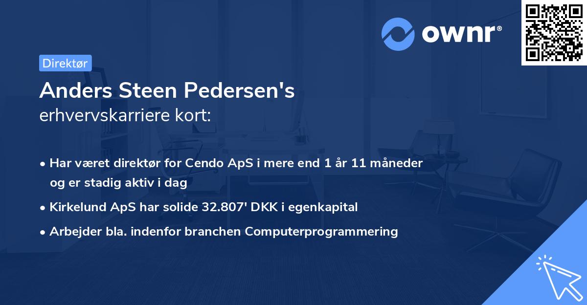 Anders Steen Pedersen's erhvervskarriere kort