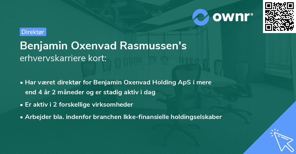 Benjamin Oxenvad Rasmussen's erhvervskarriere kort