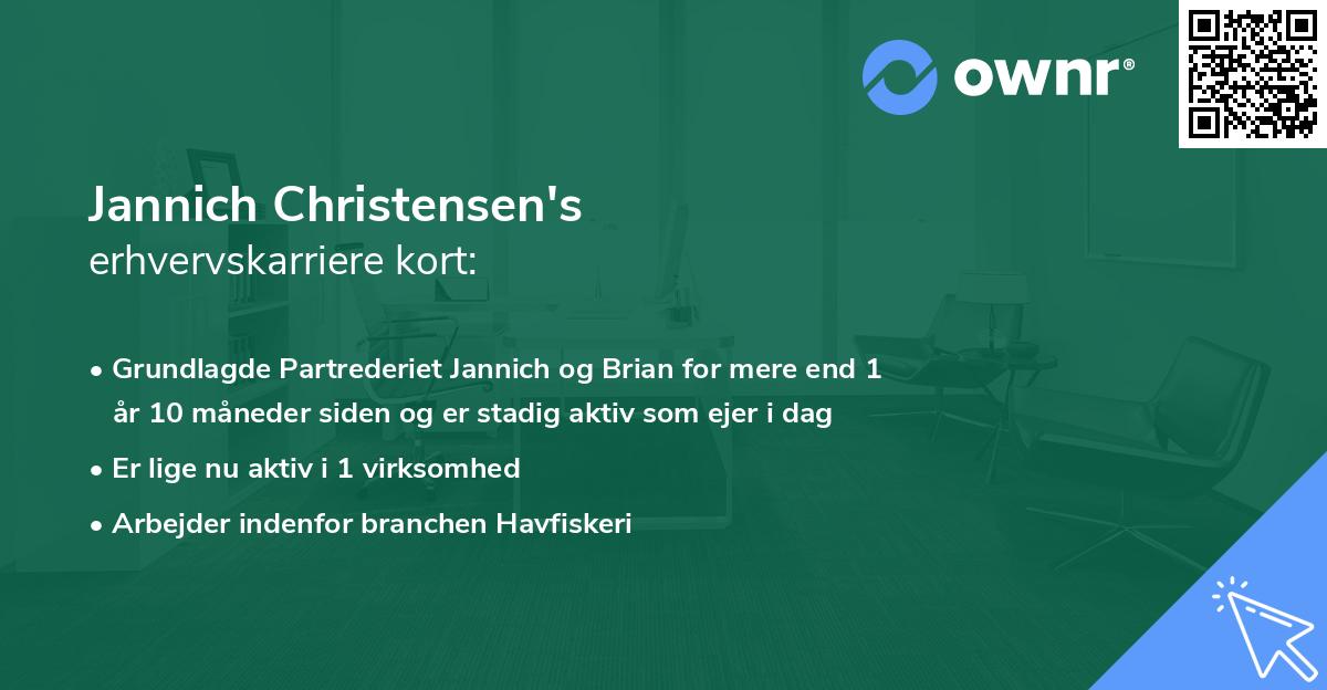 Jannich Christensen's erhvervskarriere kort