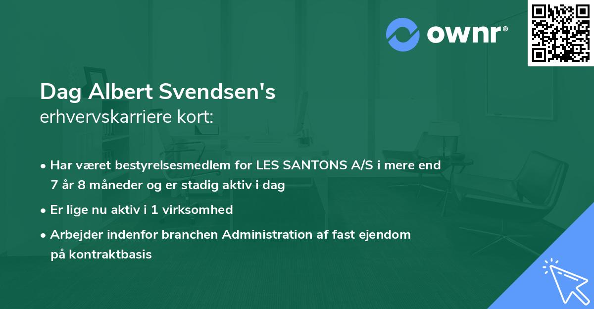 Dag Albert Svendsen's erhvervskarriere kort