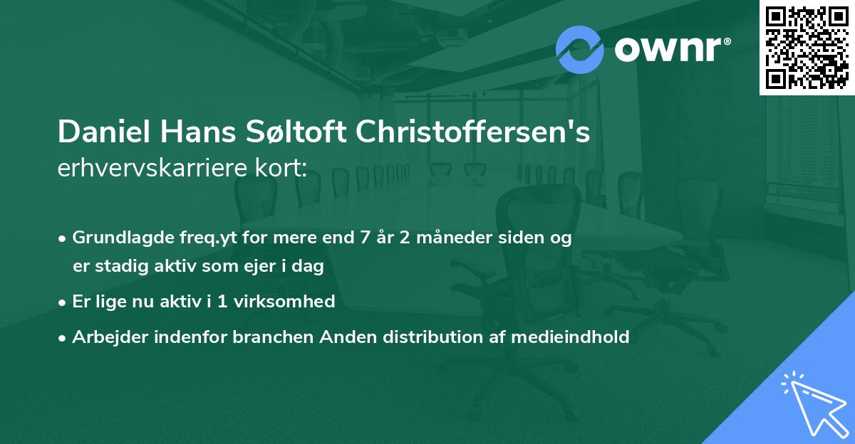 Daniel Hans Søltoft Christoffersen's erhvervskarriere kort